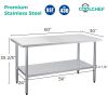 30" x 60" 18-Gauge Stainless Steel Commercial Work Table
