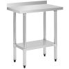18" x 30" 18-Gauge Stainless Steel Commercial Work Table with 4" Backsplash and Undershelf