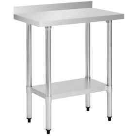 18" x 30" 18-Gauge Stainless Steel Commercial Work Table with 4" Backsplash and Undershelf