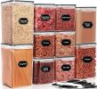 Large Airtight Food Storage Containers with Lids, 10PCS Plastic Cereal Storage Containers, Kitchen Pantry Organizers and Storage for Sugar, Flour
