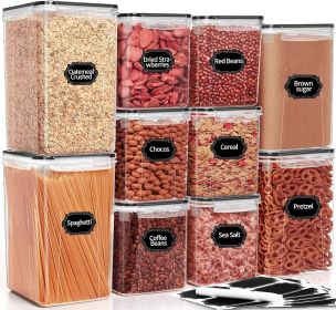Large Airtight Food Storage Containers with Lids, 10PCS Plastic Cereal Storage Containers, Kitchen Pantry Organizers and Storage for Sugar, Flour
