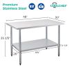 30" x 48" 18-Gauge Stainless Steel Commercial Work Table