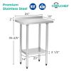 18" x 24" 18-Gauge Stainless Steel Commercial Work Table with 4" Backsplash and Undershelf