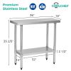 18" x 36" 18-Gauge Stainless Steel Commercial Work Table