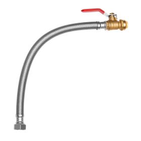 Water Heater Kit, Push-Fit Valve Flexible Water Heater Connector with 3/4" FIP x 1/2" PTC Ball Valve