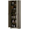 67" Farmhouse Pantry Cabinet, Freestanding Food Pantry Cabinet with Adjustable Shelves, Distressed Gray