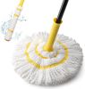 KeFanta Self-Wringing Twist Mop for Floor Cleaning, Long Handled Microfiber Floor Mop with Top Scouring Pad for Kitchen, Hardwood, Restaurant