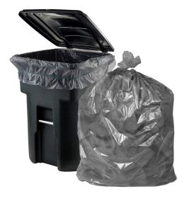 Outdoor Trash Bags Unscented (33 x 39 Inches), 250 Count Roll of Gray Trash Can Liners (33 Gallons)