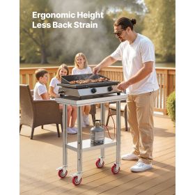 Stainless Steel Table, 24 x 18 Inches Food Prep Worktable with Wheels