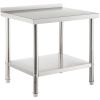 Stainless Steel Prep Table, 36 x 24 x 35 Inch, 440lbs Load Capacity Heavy Duty Metal Worktable with Backsplash and Adjustable Undershelf