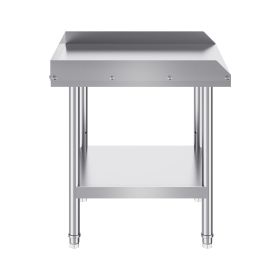 Stainless Steel Work Table, 24 x 24 x 26 Inch Commercial Food Prep Worktable, 3-Sided Backsplash Heavy Duty Prep Worktable
