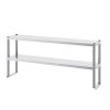 Double Overshelf, Double Tier Stainless Steel Overshelf, 12 x 60 Inch Double Deck Overshelf, Height Adjustable Overshelf Prep Work Table for Kitchen
