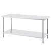 Stainless Steel Prep Table, 30 x 72 x 34 Inch, 920 lbs Load Capacity, Heavy Duty Metal Worktable with 3 Adjustable Height Levels