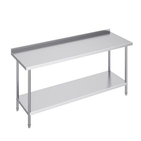 24 x 72 x 36 Inch Stainless Steel Work Table, Commercial Food Prep Worktable Heavy Duty Prep Worktable