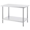 Stainless Steel Prep Table, 30 x 48 x 34 Inch, 880 lbs Load Capacity, Heavy Duty Metal Worktable with 3 Adjustable Height Levels