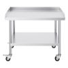 Stainless Steel Work Table, 30 x 36 x 30 Inch Commercial Food Prep Worktable with 4 Wheels, Casters, 3-Sided Backsplash Heavy Duty Prep Worktable
