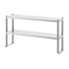 Double Overshelf, Double Tier Stainless Steel Overshelf, 12 x 48 Inch Double Deck Overshelf, Height Adjustable Overshelf Prep Work Table for Kitchen