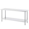 Stainless Steel Prep Table, 24 x 72 x 34 Inch, 880 lbs Load Capacity, Heavy Duty Metal Worktable with 3 Adjustable Height Levels