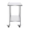 24 x 36 x 40 Inch Stainless Steel Work Table, Commercial Food Prep Worktable with Casters, Heavy Duty Prep Worktable