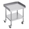 Stainless Steel Work Table, 24 x 28 x 30 Inch Commercial Food Prep Worktable with 4 Wheels, Casters, 3-Sided Backsplash Heavy Duty Prep Worktable