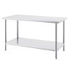 Stainless Steel Prep Table, 30 x 60 x 34 Inch, 910 lbs Load Capacity, Heavy Duty Metal Worktable with 3 Adjustable Height Levels