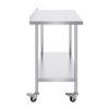 24 x 48 x 40 Inch Stainless Steel Work Table, Commercial Food Prep Worktable with Casters, Heavy Duty Prep Worktable
