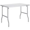 Folding Commercial Prep Table, 48 x 30 Inch Commercial Worktable Workstation, Heavy-duty Stainless Steel Folding Table with 300 lbs Load