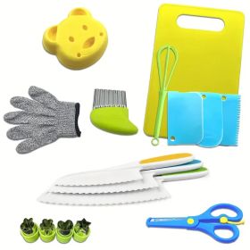 Complete Youngsters Cooking Set - Real Cooking Tools, Safety Knives, and Playful Accessories for Youngsters Aged 4-8, Including Spatula, Ladle, W