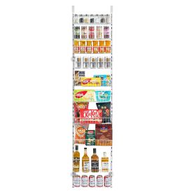 Over the Door Pantry Organizer, 10-Tier Pantry Organization and Storage, Heavy-Duty Steel Hanging Spice Rack, Adjustable Wall Seasoning Shelves