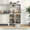5-Tier Metal Baker's Rack with See-through Flip-up Door and Pegboard