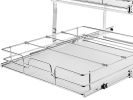 2 Tier 20"Wx21"Dx15"H Pull Out Cabinet Organizer, Heavy Duty Slide Out Pantry Shelves, Steel Roll Out Drawers, Sliding Drawer Storage for Home