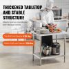 Stainless Steel Prep Table, 24 x 36 x 34 Inch, 750 lbs Load Capacity, Heavy Duty Metal Worktable with 3 Adjustable Height Levels
