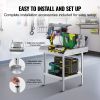 Stainless Steel Work Table, 24 x 24 x 26 Inch Commercial Food Prep Worktable, 3-Sided Backsplash Heavy Duty Prep Worktable