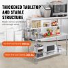 Double Overshelf, Double Tier Stainless Steel Overshelf, 12 x 60 Inch Double Deck Overshelf, Height Adjustable Overshelf Prep Work Table for Kitchen