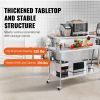 Stainless Steel Work Table 30 x 60 x 38 Inch, with 4 Wheels, 3 Adjustable Height Levels