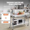 24 x 60 x 40 Inch Stainless Steel Work Table, Commercial Food Prep Worktable with Casters, Heavy Duty Prep Worktable