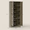 72" Farmhouse Pantry Cabinet, Freestanding Food Pantry Cabinet with Adjustable Shelves, Distressed Gray