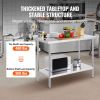 24 x 48 x 36 Inch Stainless Steel Work Table, Commercial Food Prep Worktable Heavy Duty Prep Worktable