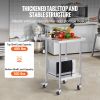 24 x 24 x 40 Inch Stainless Steel Work Table, Commercial Food Prep Worktable with Casters, Heavy Duty Prep Worktable