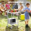 24 x 24 x 40 Inch Stainless Steel Work Table, Commercial Food Prep Worktable with Casters, Heavy Duty Prep Worktable