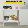 Stainless Steel Prep Table, 36 x 24 x 35 Inch, 440lbs Load Capacity Heavy Duty Metal Worktable with Backsplash and Adjustable Undershelf