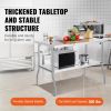 Folding Commercial Prep Table, 48 x 30 Inch Commercial Worktable Workstation with Undershelf