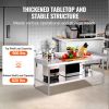 Stainless Steel Work Table, 30 x 60 x 26 Inch Commercial Food Prep Worktable, 3-Sided Backsplash Heavy Duty Prep Worktable