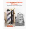 Plastic Storage Organizer, 10-Tier Large Capacity with Organizer Top, Black Frame Only, PP Material Multifunctional Scrapbook Storage