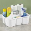 (3 pack) Divided Ultra™ Caddy, Easy Carry, Handy Plastic Utility Storage, White
