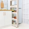 Laundry Room Organizer, Mobile Shelving Unit Organizer with 5 Large Storage Baskets