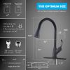 APPASO Black Kitchen Faucet with Pull Down Sprayer, Single Handle Stainless Steel High Arc Kitchen Sink Faucet with Pull Out Sprayer Deck Plate