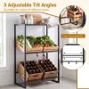 3-Tier Crate Rack with Shelf for Kitchen and Garage