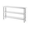 Stainless Steel Food Prep Table, 14 x 60 x 34 Inch Commercial Kitchen Worktable, with 2 Adjustable Undershelf