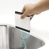 Kitchen Sink Squeegee and Countertop Brush, Multi-Purpose, Cleans Wet and Dry Spills, Dishwasher Safe, White